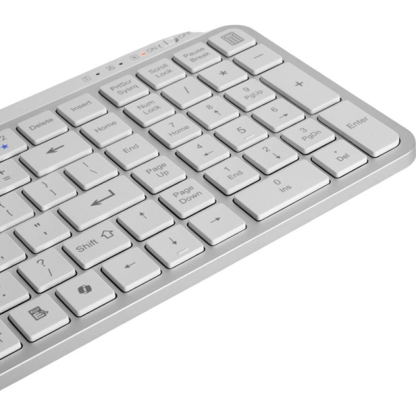 Teclado Compacto Inalámbrico por Bluetooth Mars Gaming MK-SILENKEYS/ Blanco