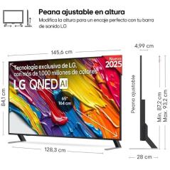 Televisor LG QNED 65QNED84A6C 65'/ Ultra HD 4K/ Smart TV/ WiFi