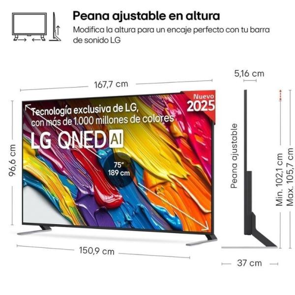 Televisor LG QNED 75QNED84A6C 75'/ Ultra HD 4K/ Smart TV/ WiFi