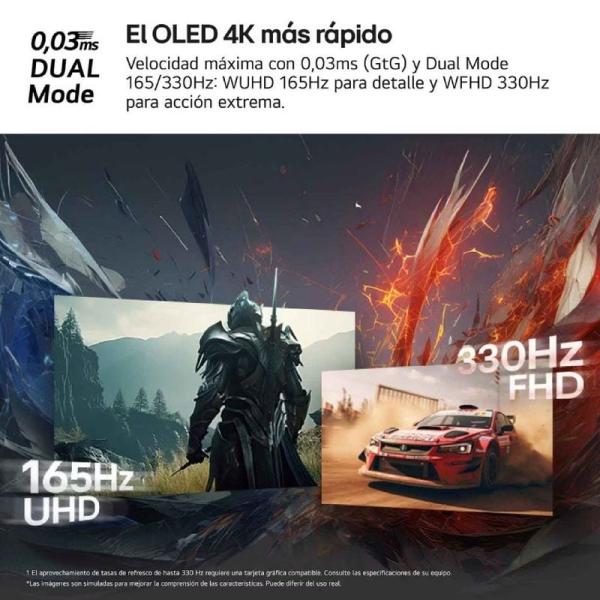 Monitor Gaming Ultrapanorámico LG UltraGear 32GX850A-B 32'/ 4K/ 0.03ms/ 330Hz/ OLED/ Regulable en Altura/ Negro