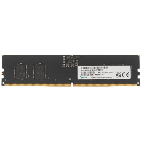 Memoria RAM Apacer FL.08G2A.RTH 8GB/ DDR5/ 4800MHz/ 1.1V/ CL40/ UDIMM