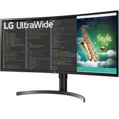 Monitor Profesional Ultrapanorámico Curvo LG 35WN75CP-B 35'/ WQHD/ Multimedia/ Regulable en Altura/ Negro