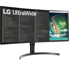 Monitor Profesional Ultrapanorámico Curvo LG 35WN75CP-B 35'/ WQHD/ Multimedia/ Regulable en Altura/ Negro
