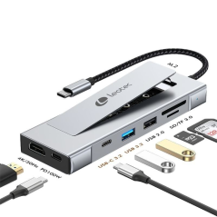 Docking USB Tipo-C Leotec LEDS07/ Ranura SSD M.2/ 2xUSB/ 1xUSB Tipo-C/ 1xHDMI 4K/ 1xLector Tarjetas SD y MicroSD/ 1xUSB Tipo-C P