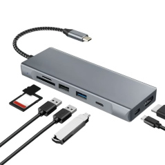 Docking USB Tipo-C Leotec LEDS07/ Ranura SSD M.2/ 2xUSB/ 1xUSB Tipo-C/ 1xHDMI 4K/ 1xLector Tarjetas SD y MicroSD/ 1xUSB Tipo-C P