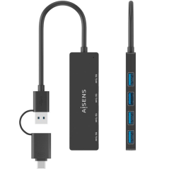 Hub USB Tipo-C + USB 3.1 Aisens A109-0987/ 4xUSB
