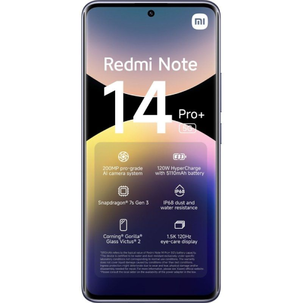 Smartphone Xiaomi Redmi Note 14 Pro+ 12GB/ 256GB/ 6.67'/ 5G/ Púrpura