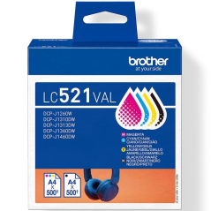 Cartucho de Tinta Original Brother LC-521VAL Multipack/ Cian/ Magenta/ Amarillo/ Negro
