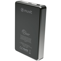 Powerbank 10000mAh Muvit For Change MCCHP0010/ 20W/ Wireless/ Negra/ Incluye Cable USB Tipo-C