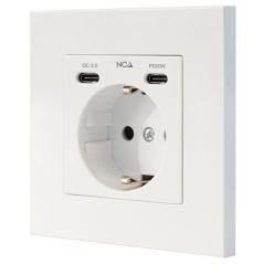 Roseta de Pared Nanocable 10 35 0012/ 1 Schuko/ 2 USB