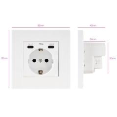 Roseta de Pared Nanocable 10 35 0012/ 1 Schuko/ 2 USB