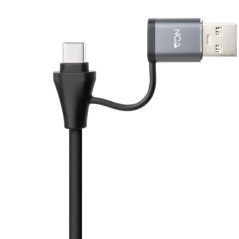 Hub USB + USB Tipo-C 3.0 Nanocable 10.03.0412/ 3xUSB/ 1xRJ45/ Gris