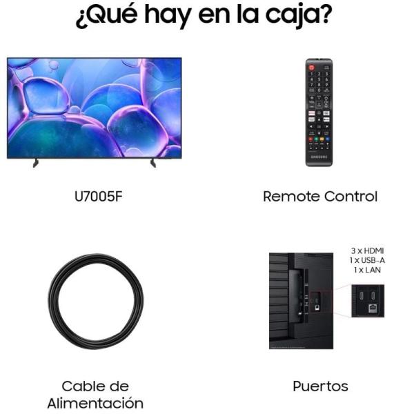 Televisor Samsung Crystal UHD U7005F TU55U7005FK 55'/ UltraHD 4K/ Smart TV/ WiFi