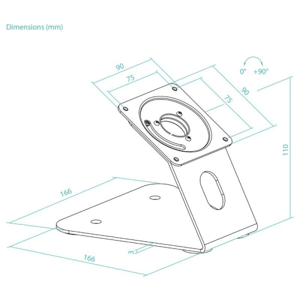 Soporte de Mesa/Pared para Marco Antirrobo de Tablet TooQ TQATWM3401-B/ Negro