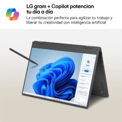 Portátil Convertible LG Gram Pro 16T90TP-K.AD88B Intel Core Ultra 7-255H/ 32GB/ 1TB SSD/ 16' Táctil/ Win11
