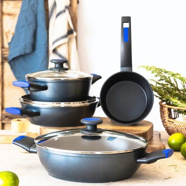 Pack Batería de Cocina Monix Martín Berasategui/ Cazo Ø16cm/ Cacerolas Ø20 - 24 - 28cm/ Aluminio Forjado/ Apta para Inducción