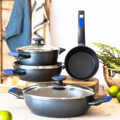 Pack Batería de Cocina Monix Martín Berasategui/ Cazo Ø16cm/ Cacerolas Ø20 - 24 - 28cm/ Aluminio Forjado/ Apta para Inducción