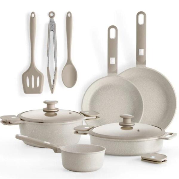 Pack Batería de Cocina Monix Martín Berasategui/ Cazo Ø16cm/ Sarten Ø22 - 26cm/ Cacerolas Ø24 - 28cm/ Aluminio Forjado/ Apta par