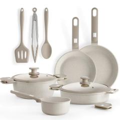 Pack Batería de Cocina Monix Martín Berasategui/ Cazo Ø16cm/ Sarten Ø22 - 26cm/ Cacerolas Ø24 - 28cm/ Aluminio Forjado/ Apta par