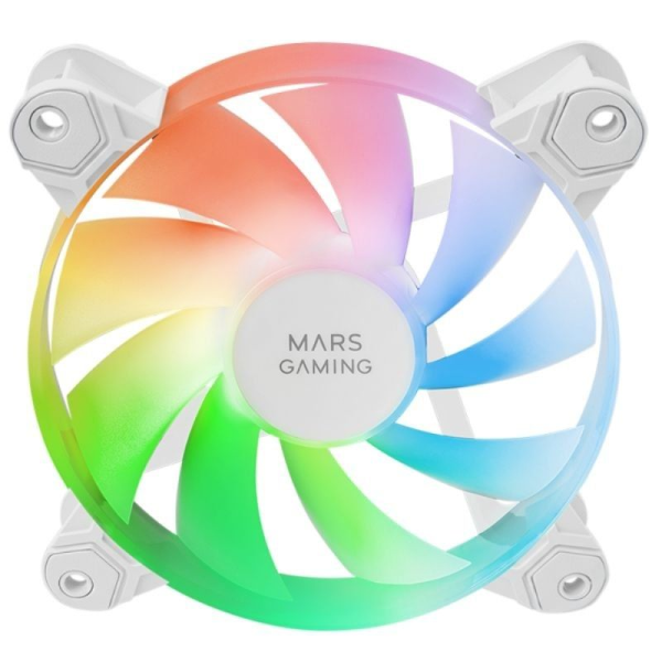 Pack 3 Ventiladores Mars Gaming MF-4A/ 12cm/ ARGB/ Blanco