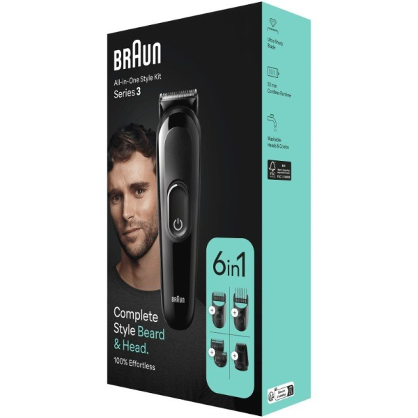 Afeitadora Braun All in One 6 en 1 Style Kit Series 3 MGK3410/ con batería/ 6 Accesorios