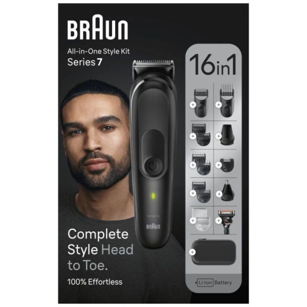 Recortadora Braun Serie 7 MGK7470/ con Batería/ 5 Accesorios