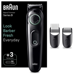 Afeitadora Braun BeardTrimmer Series 3 BT3411/ con Batería/ 2 Accesorios
