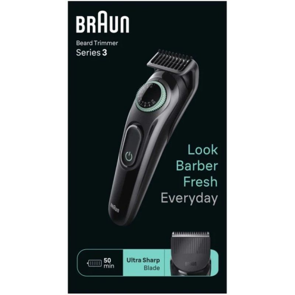 Afeitadora Braun BeardTrimmer Series 3 BT3411/ con Batería/ 2 Accesorios