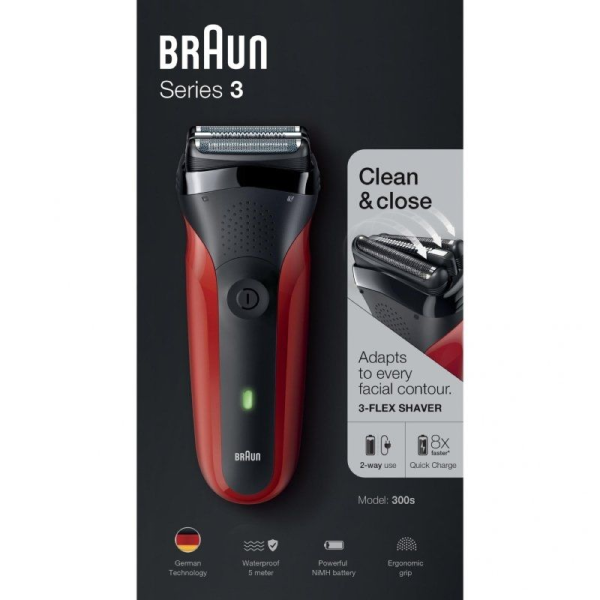 Afeitadora Braun Series 3 300S/ con batería