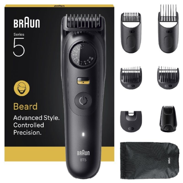 Afeitadora Braun BeardTrimmer Series 5 BT5560/ con Batería/ 8 Accesorios