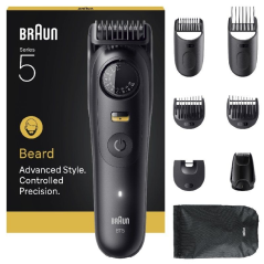 Afeitadora Braun BeardTrimmer Series 5 BT5560/ con Batería/ 8 Accesorios