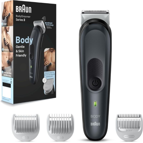 Cortapelos Braun BodyGroomer 3/ con Batería/ 3 Accesorios