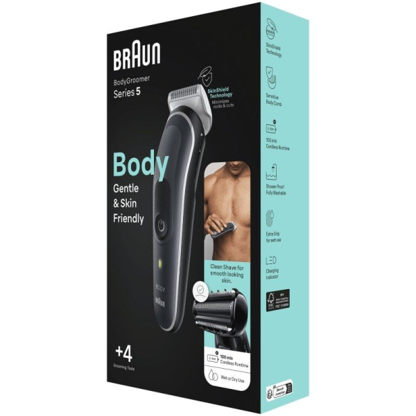 Cortapelos Braun BodyGroomer Series 5 BG5360/ con Batería/ 4 Accesorios