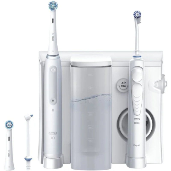 Irrigador Bucal Braun Oral-B Oxyjet + Cepillo IO Series 4/ Blanco/ Incluye 2 Recambios