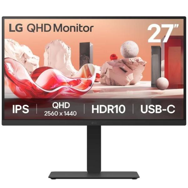 Monitor Profesional LG 27BA75QB-B 27'/ QHD/ Multimedia/ Negro