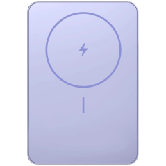 Powerbank 5000mAh Xiaomi Super Slim Magnetic Power Bank 5000/ Wireless/ Púrpura/ Incluye Cable USB Tipo-C