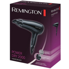 Secador Remington Power Dry 2000 D3010/ 2000W/ Iónico/ Negro