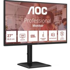Monitor Profesional AOC Q27E4U 27'/ QHD/ Multimedia/ Regulable en altura/ Negro