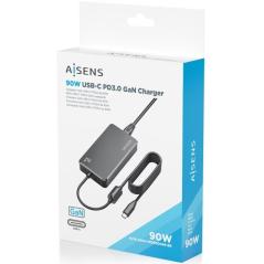 Cargador de Portátil GaN Aisens ASCH-1PD90D069-BK/ 1xUSB Tipo-C/ 90W