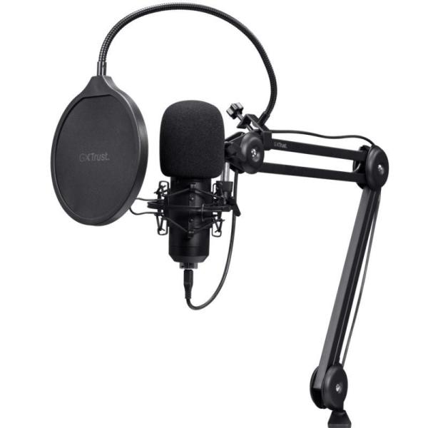 Micrófono Gaming Trust Gaming GXT 270 Emita II+ 25770/ USB/ Negro