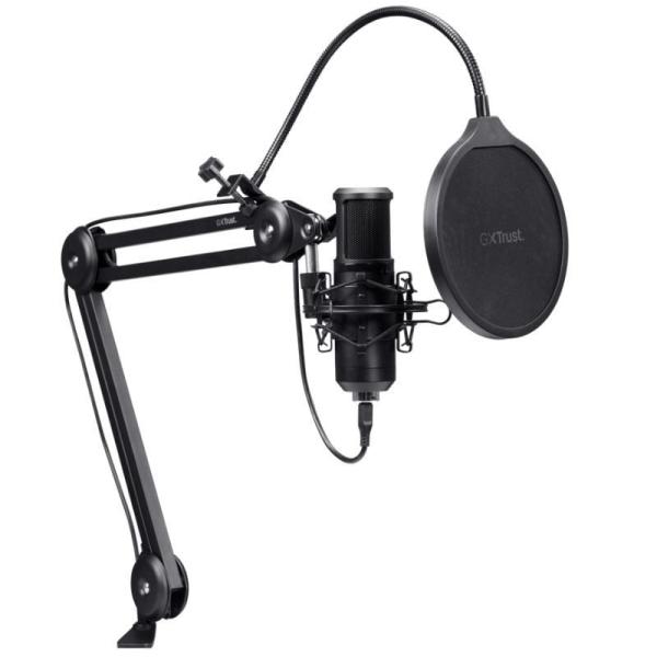 Micrófono Gaming Trust Gaming GXT 270 Emita II+ 25770/ USB/ Negro