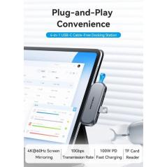 Docking Sin Cables USB Tipo-C Vention THYH0/ 1xUSB/ 1xHDMI/ 1xUSB Tipo-C PD/ 1xLector de Tarjetas/ Gris