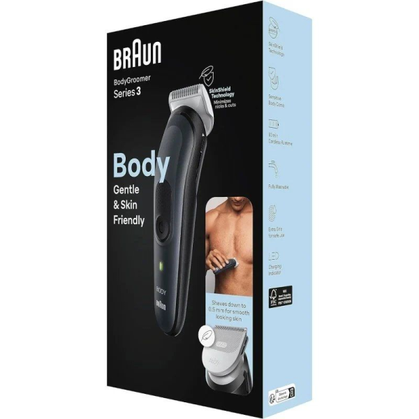 Cortapelos Braun BodyGroomer Series 3 BG3340/ con Batería/ 3 Accesorios