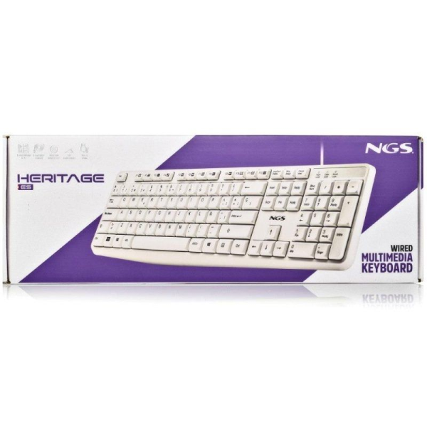 Teclado NGS Heritage HERITAGESPANISH/ Blanco