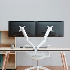 Soporte de Mesa con Contrapeso para 2 Monitores Aisens DT32TSR-437/ Giratorio/ Inclinable/ hasta 9kg