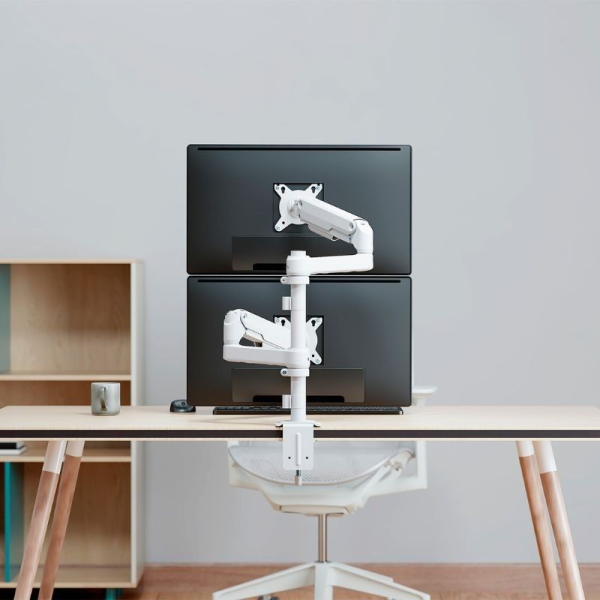 Soporte de Mesa con Contrapeso para 2 Monitores Aisens DT32TSR-441/ Giratorio/ Inclinable/ hasta 9kg