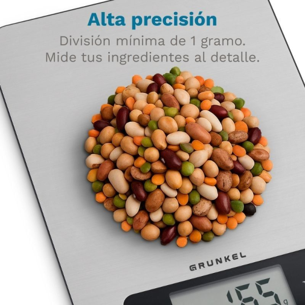 Báscula de Cocina Electrónica Grunkel BC-COOKXT/ hasta 5kg/ Plata