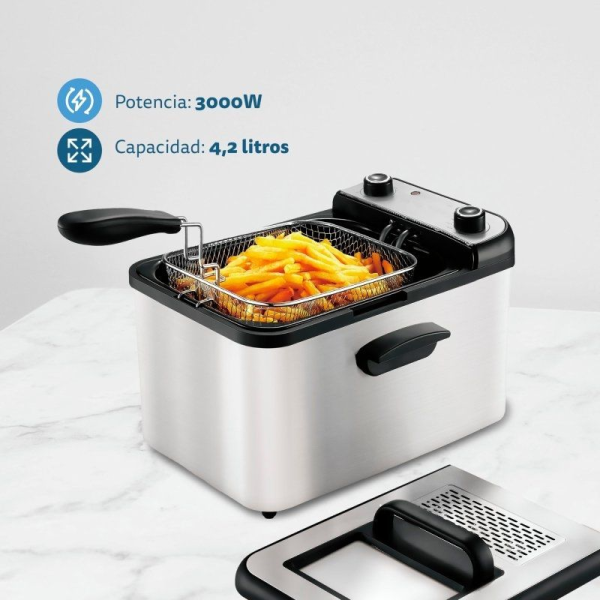 Freidora Grunkel Maxi Fry Pro/ 3000W/ Capacidad 4.2L