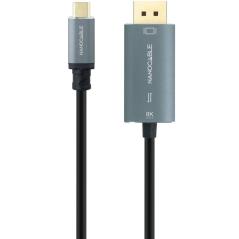 Cable Conversor Nanocable 10.15.5022/ USB Tipo-C Macho - Displayport Macho/ 2m/ Negro