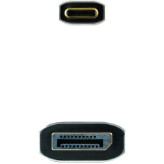 Cable Conversor Nanocable 10.15.5022/ USB Tipo-C Macho - Displayport Macho/ 2m/ Negro